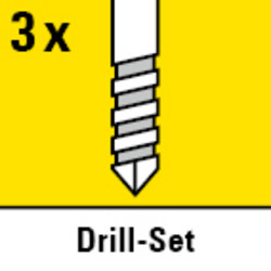 3 drill bits for immediate use included in the scope of delivery