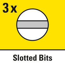 3 slot-headed bits "Slot" 4/5/6 mm included