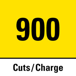 900 cuts per battery charge (20V 2Ah)