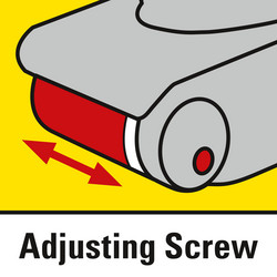 Abrasive belt fine adjustment for sanding close to the edge