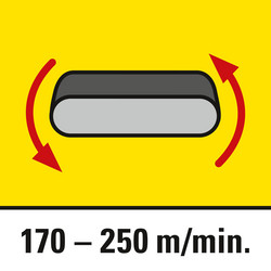 Belt speed 170 to 250 m/min