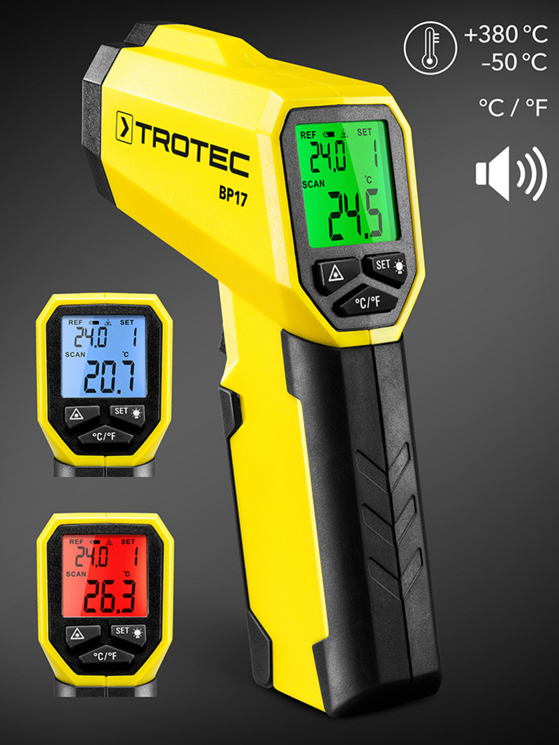 TROTEC Thermomètre laser Pistolet Infrarouge / Pyromètre Bp17 - température  de surface