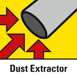 Connection for external dust extraction