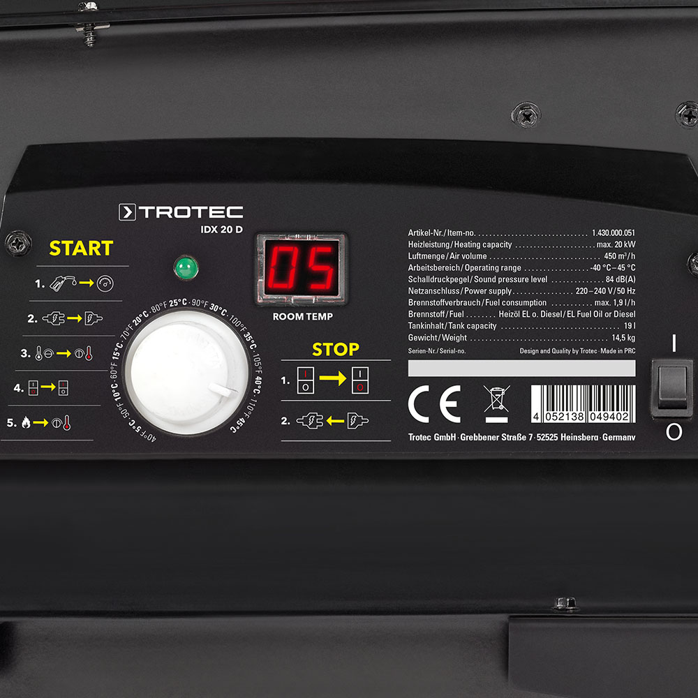 Control element of the IDX 20 D