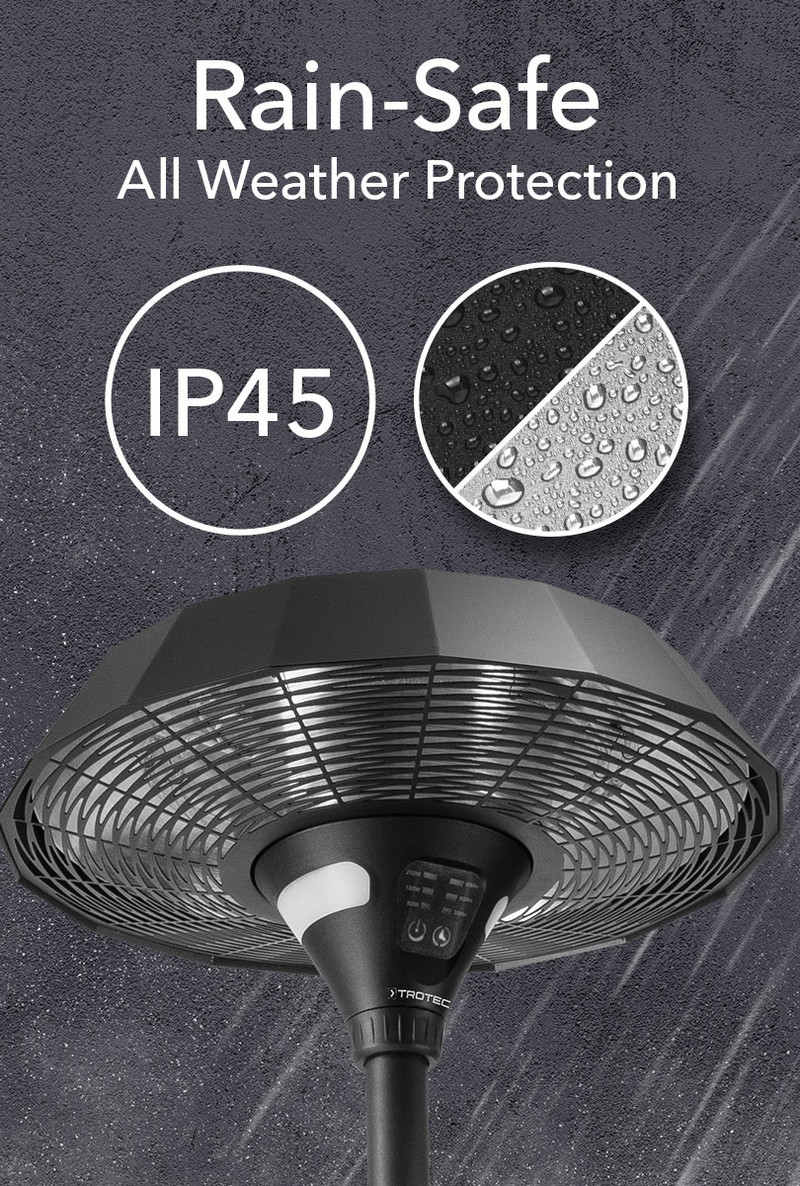 Design pedestal radiant heater IRS 2110 – weatherproof