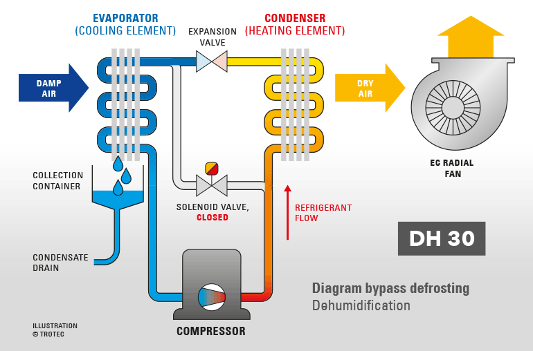 DH 30 with hot gas defrosting via bypass