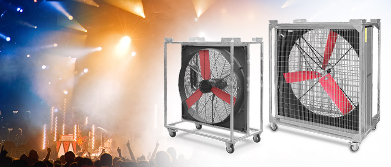 Due to its special construction and the high performance values, the wind machines of the TTW series are particularly suited for the use in large halls and film studios