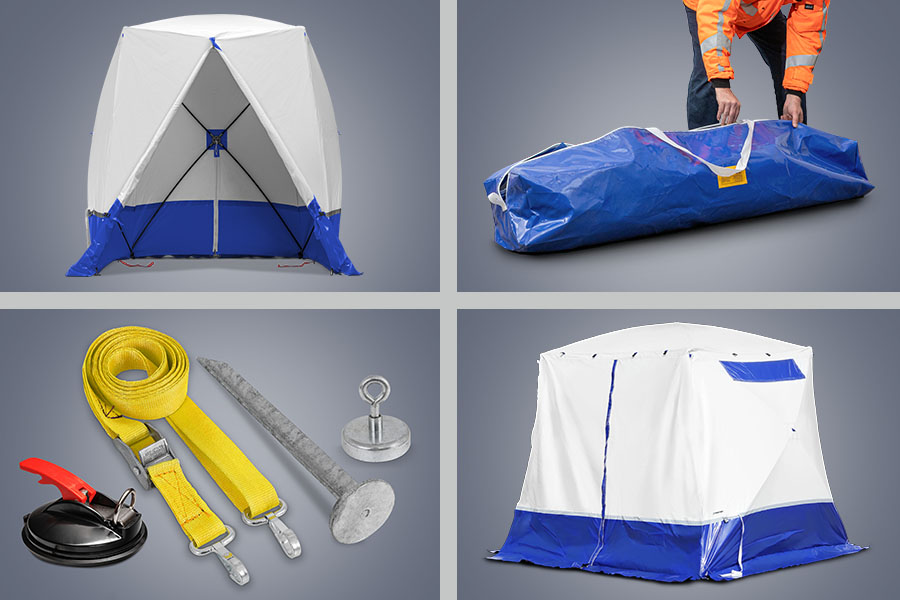 Flat-roofed construction tent 180 K