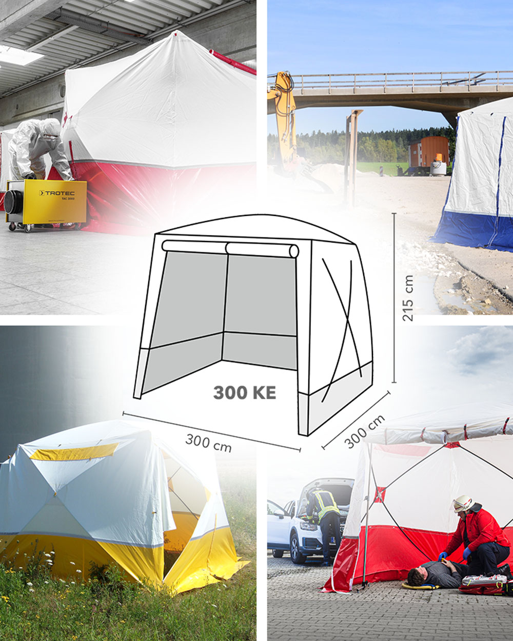 Flat-roofed tent 300 KE – universally applicable!