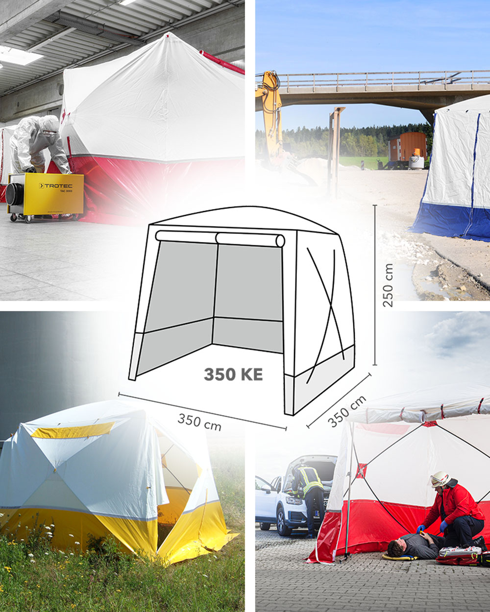 Flat-roofed tent 350 KE – universally applicable!
