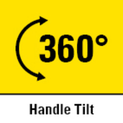 Handle can be tilted by 360°