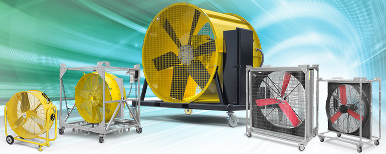 High-quality devices from Trotec for mobile air circulation or aeration for machine rental companies, industrial enterprises and producers in the entertainment industry
