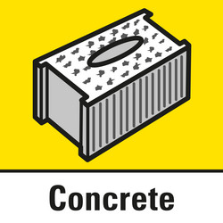 Ideally suited for cutting concrete