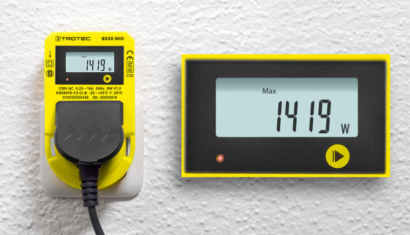 Indication of the max. power consumption (W)