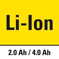 Lithium-ion battery with 2/4 Ah capacity