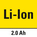 Lithium-ion technology with 2 Ah capacity