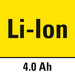 Lithium-ion technology with 4 Ah capacity