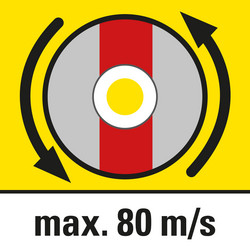 Max. circumferential speed 80 m/s