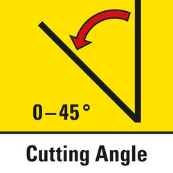 Mitre cuts up to an angle of 45°