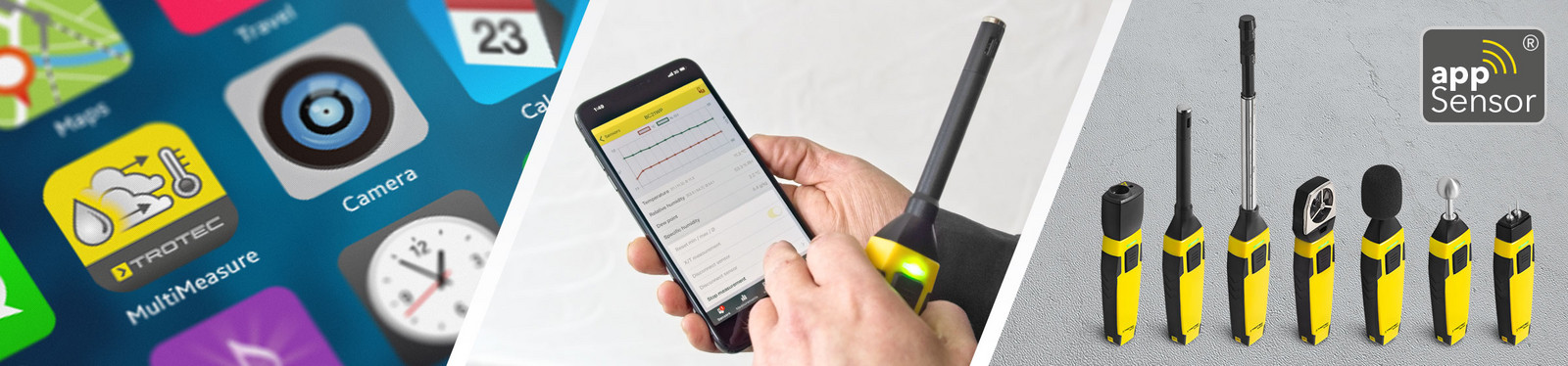 MultiMeasure Mobile – versatile app for the operation, evaluation and measured value indication of all Trotec appSensors