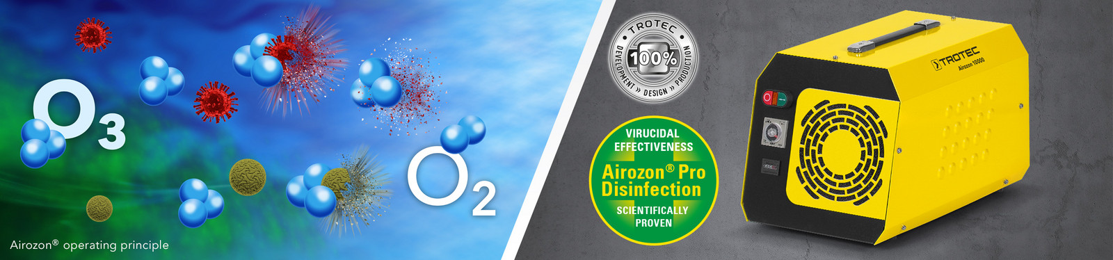 Ozone generator Airozon 10000 from Trotec for local odour neutralization and disinfection by oxidation