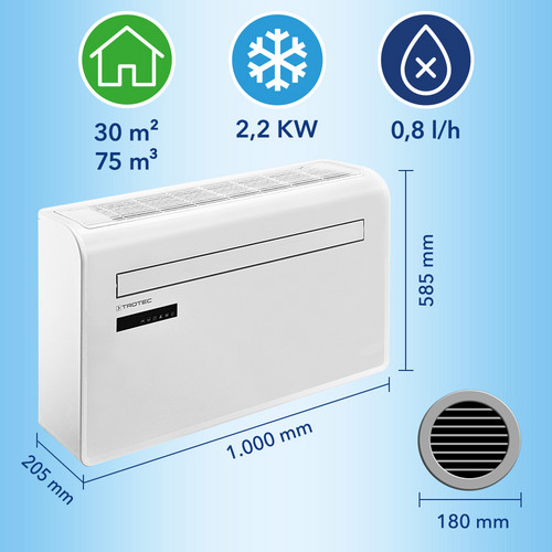 Smart monobloc wall-mounted air conditioner PAC-W 2200 S - TROTEC