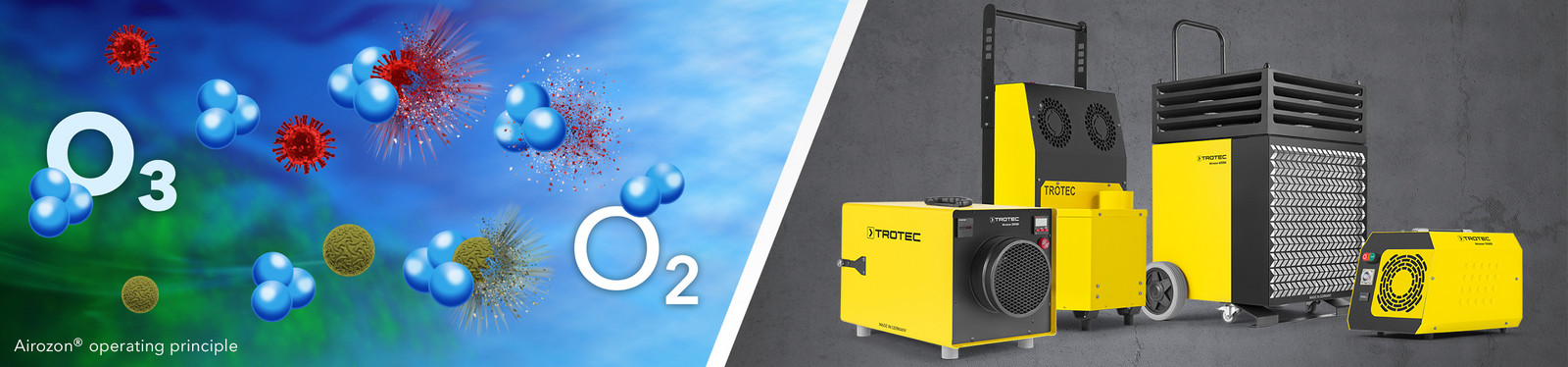 Powerful ozone generators of the Airozon Professional series for disinfection and odour neutralization