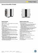 Product fiche for desiccant dehumidifier TTR 2800 (EN)
