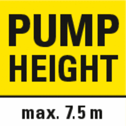 Pump height of 7.5 metres