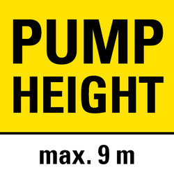 Pump height of 9 metres