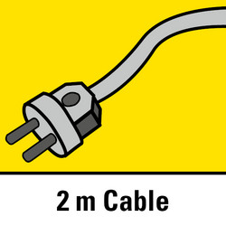 Robust rubber cable of 2 m length