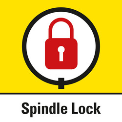 Spindle lock for simple saw blade exchange