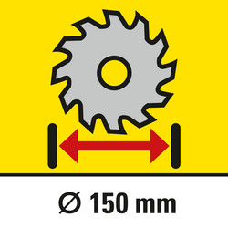 Suitable for saw blade diameters of up to 150 mm