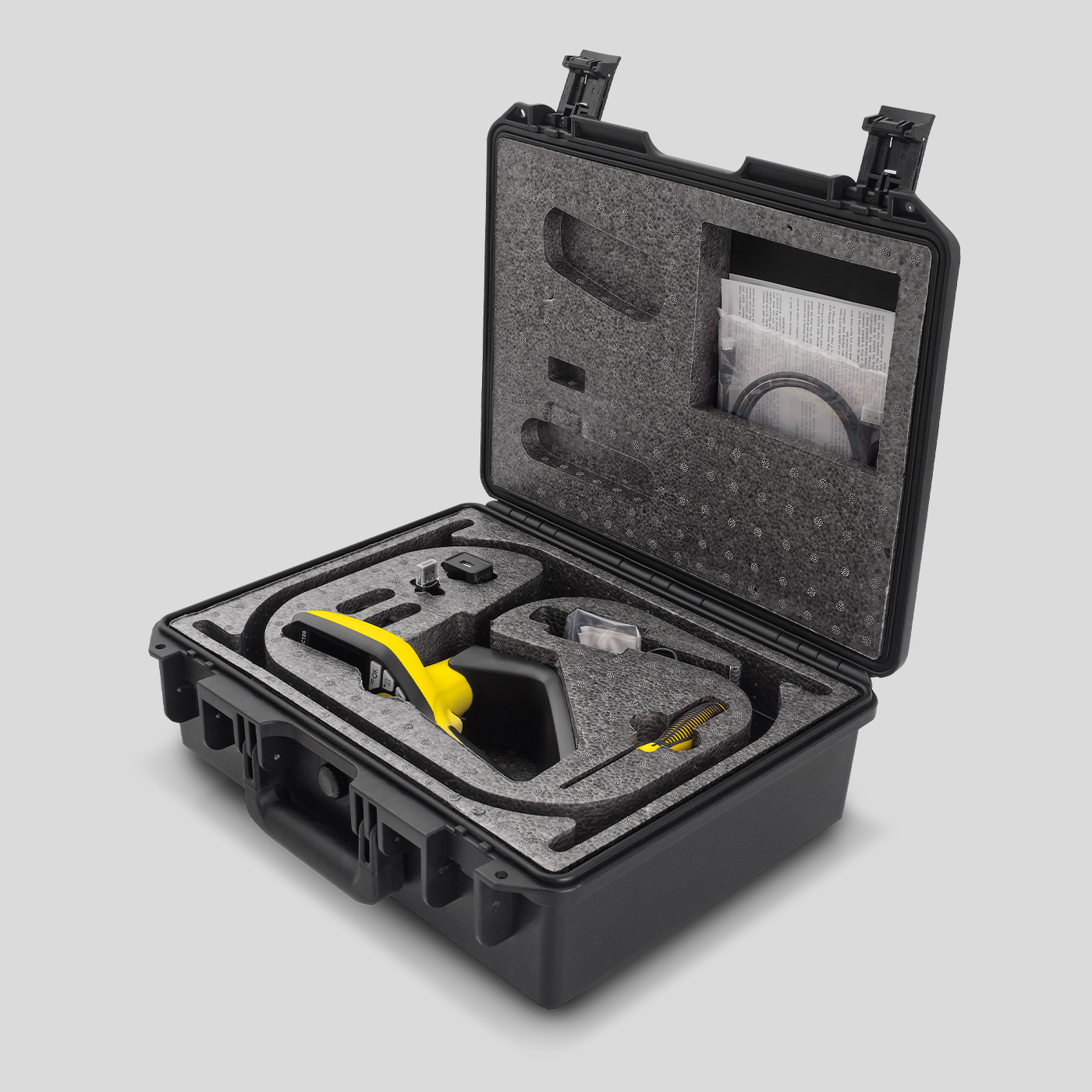 The industrial videoscope VSC106 is supplied to you ready for use in a robust carrying case