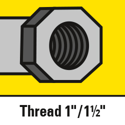 Threaded connectors of 1'' and 1½''