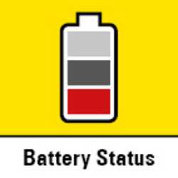 Three-stage battery status indicator