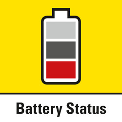 Three-stage battery status indicator