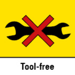 Tool-free exchange of accessories