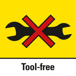 Tool-free exchange of accessories