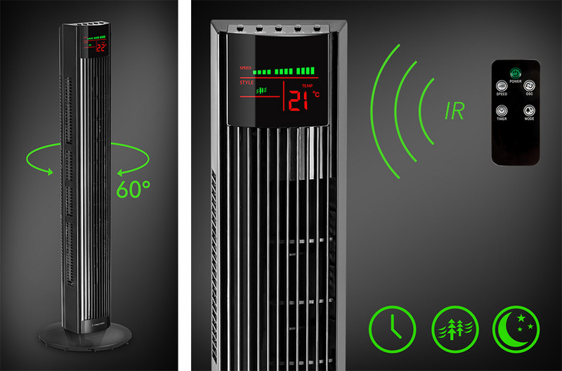 TVE 31 T – designer tower fan