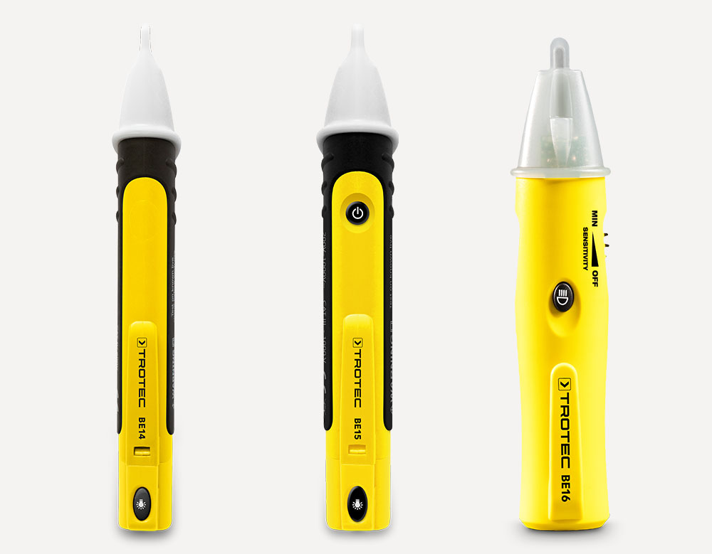 Voltage detectors, clamp meters and digital multimeters for testing electrical installations and equipment